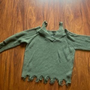 Ripped green sweater